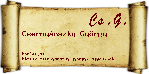 Csernyánszky György névjegykártya
